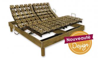 Sommier Variolazure 2x80x200 bois merisier