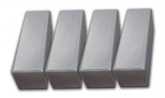 Pieds de lit carrés gris 20 cm
